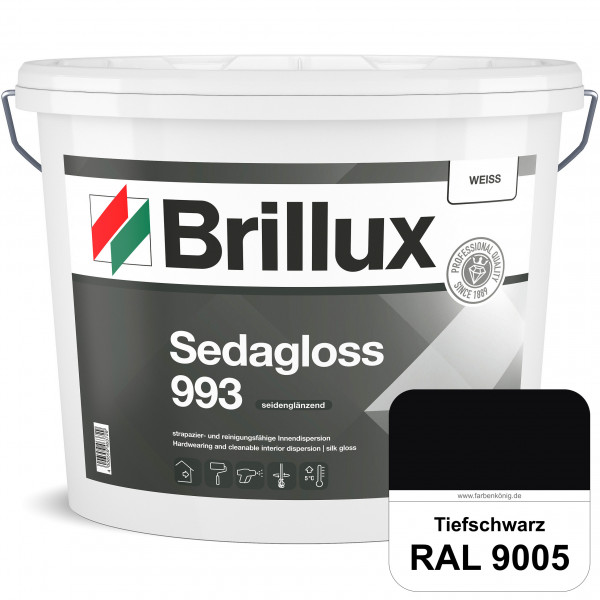 Sedagloss 993 (RAL 9005 Tiefschwarz) seidenglänzende Innendispersion für hoch strapazierfähige & gut