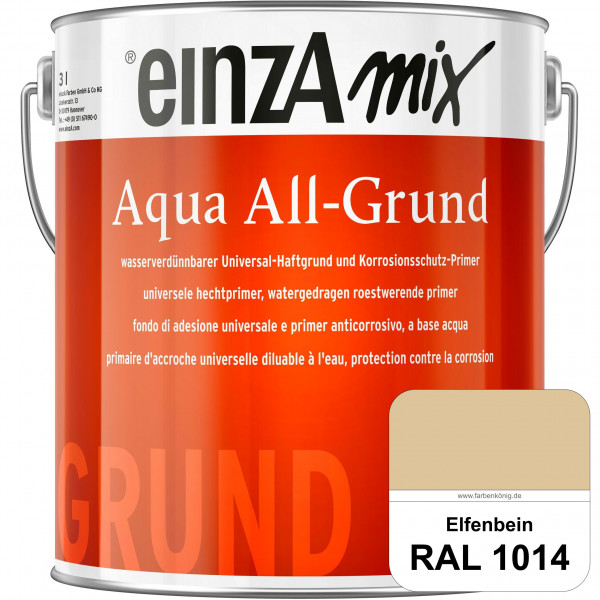 einzA Aqua All-Grund (RAL 1014 Elfenbein) Wasserverdünnbarer Haftgrund & Korrosionsschutz-Primer