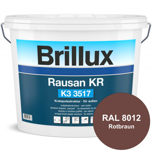 Rausan KR K3 3517 mit Protect (RAL 8012 Rotbraun) Organisch gebundener Kratzputz für wetterbeständig