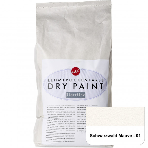 DRY-PAINT Lehmtrockenfarbe - Schwarzwald Mauve - 01
