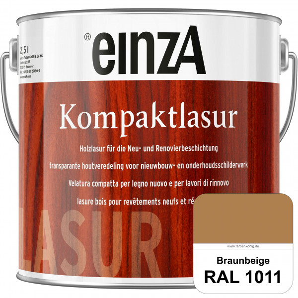 einzA Kompaktlasur (RAL 1011 Braunbeige) Lasuranstrich für den Neu- und Renovieranstrich
