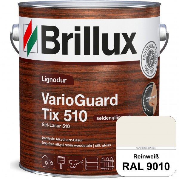 Lignodur VarioGuard Tix 510 (Gel-Lasur 510) RAL 9010 Reinweiß