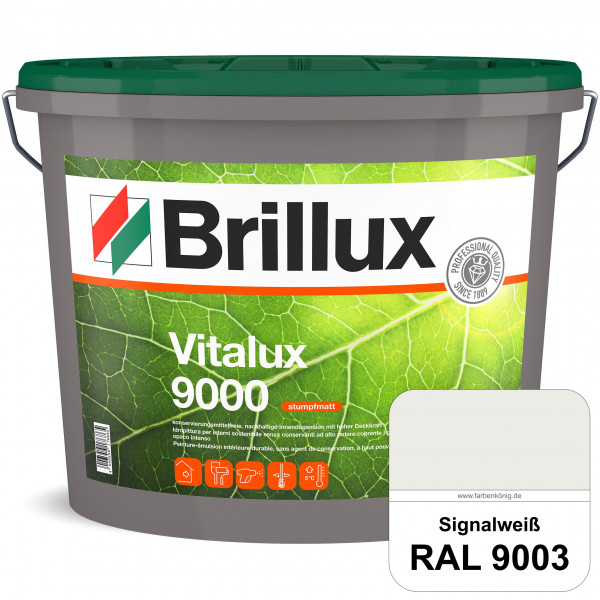 Vitalux 9000 (RAL 9003 Signalweiß) konservierungsmittelfreie Innendispersion für Kinder- & Schlafzim