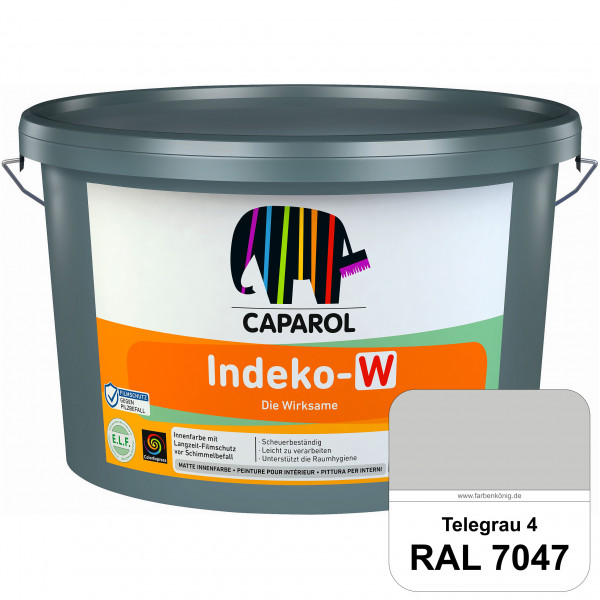 Indeko-W (RAL 7047 Telegrau 4) Matte Kunstharz-Innenfarbe mit Langzeit-Filmschutz vor Schimmelbefal