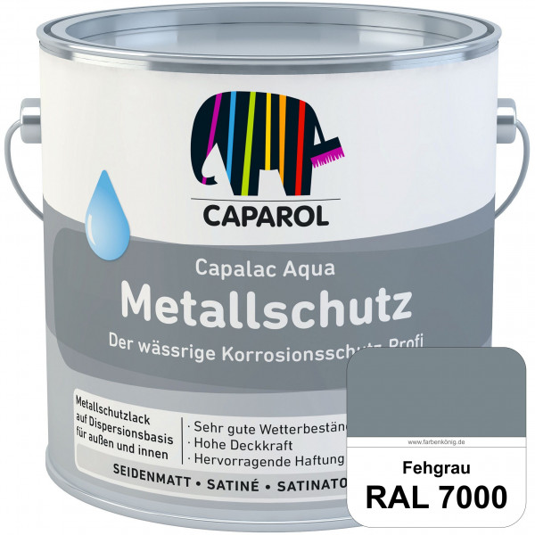 Capalac Aqua Metallschutz (RAL 7000 Fehgrau) wasserbasierter Korrosionsschutz für Stahl & verzinkten