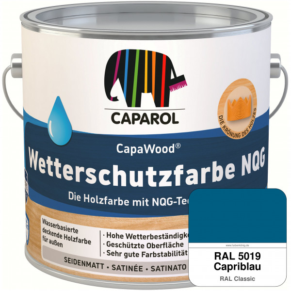 CapaWood® Wetterschutzfarbe NQG (RAL 5019 Capriblau) - ersetzt Capadur Wetterschutzfarbe NQG
