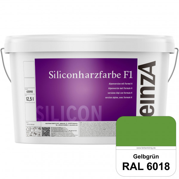 einzA Siliconharzfarbe F1 (RAL 6018 Gelbgrün) Universal Siliconharz-Fassadenfarbe, kalkmatt, wetterb