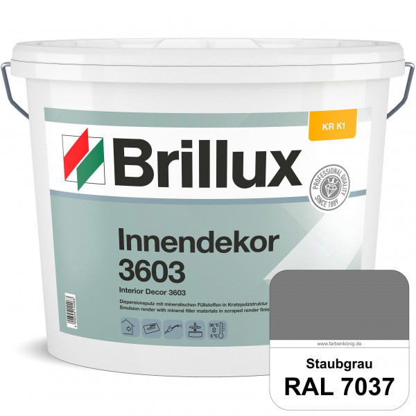 Innendekor ELF KR-K1 3603 (RAL 7037 Staubgrau) Kratzputz nach zur Erzielung dekorativer und strapazi