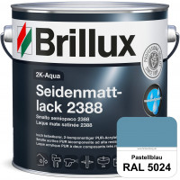 2K-Aqua Seidenmattlack 2388 (RAL 5024 Pastellblau) mechanisch und chemisch hoch belastbar für außen 