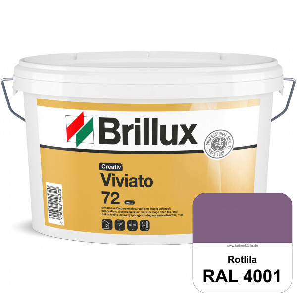 Creativ Viviato 72 (RAL 4001 Rotlila) Tuchmatte Dispersionslasur für die dekorative Wandgestaltung i