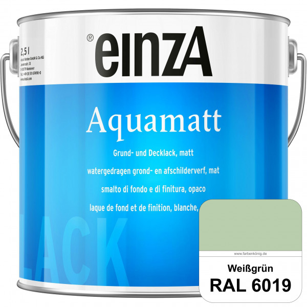 einzA Aquamatt (RAL 6019 Weißgrün) Wasserverdünnbare Vorstreichfarbe & matte Lackfarbe
