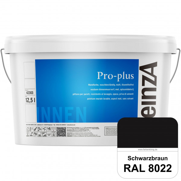 einzA Pro-plus (RAL 8022 Schwarzbraun) Lösemittelfreie waschbeständige Kunststoff-Dispersionsfarbe