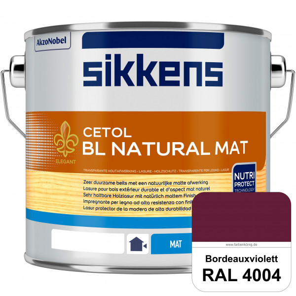 Cetol BL Natural Mat (RAL 4004 Bordeauxviolett) Matte, wasserverdünnnbare Dünnschichtlasur