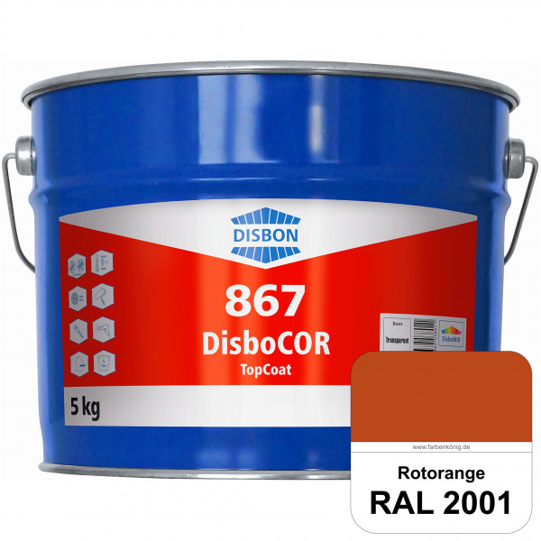 DisboCOR 867 TopCoat (RAL 2001 Rotorange) Anwendungsfreundliche Korrosionsschutz-Deckbeschichtung mi