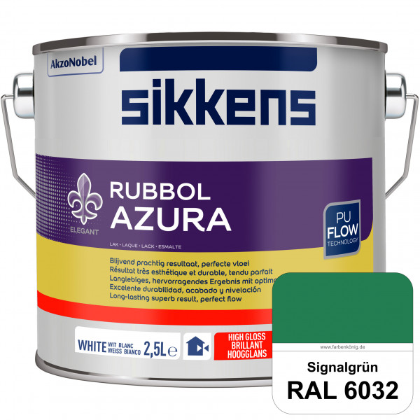 Rubbol Azura (RAL 6032 Signalgrün) hochglänzender Lack (löselmittelhaltig) innen & außen
