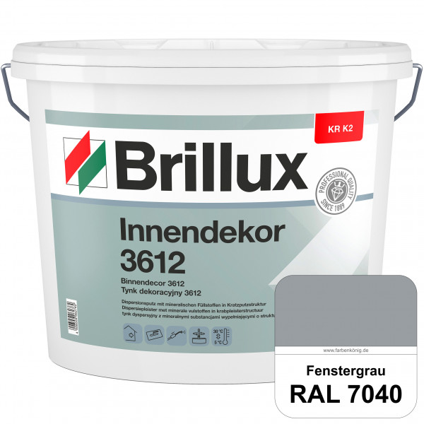 Innendekor ELF KR-K2 3612 (RAL 7040 Fenstergrau) Kratzputz nach zur Erzielung dekorativer und strapa