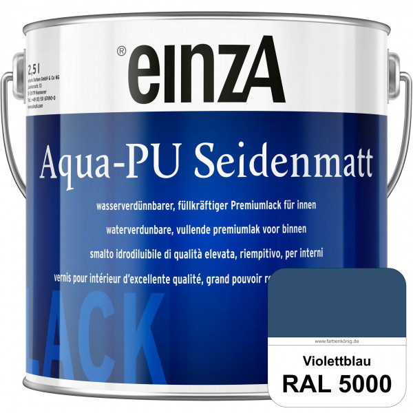 einzA Aqua-PU seidenmatt (RAL 5000 Violettblau) wasserverdünnbarer Premiumlack für innen