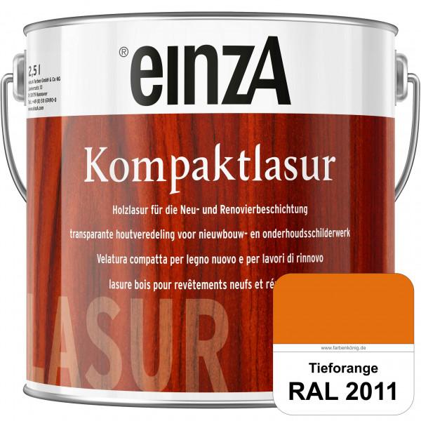 einzA Kompaktlasur (RAL 2011 Tieforange) Lasuranstrich für den Neu- und Renovieranstrich