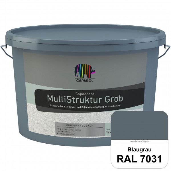 Capadecor MultiStruktur grob (RAL 7031 Blaugrau) quarzgefüllte Zwischen- und Schlußbeschichtung in g