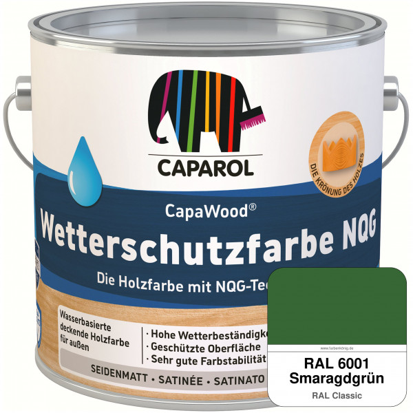 CapaWood® Wetterschutzfarbe NQG (RAL 6001 Smaragdgrün) - ersetzt Capadur Wetterschutzfarbe NQG