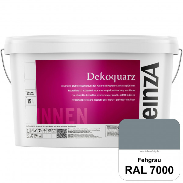einzA Dekoquarz (RAL 7000 Fehgrau) Dekorative Strukturbeschichtung für Wand und Decke