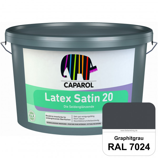 Latex Satin 20 (RAL 7024 Graphitgrau) strapazierfähige seidenglänzende Latexfarbe (Innen)