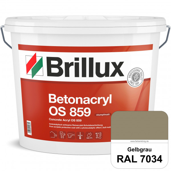 Betonacryl OS 859 (RAL 7034 Gelbgrau) Wetterbeständige Schutzbeschichtung für Betonflächen (Außen)