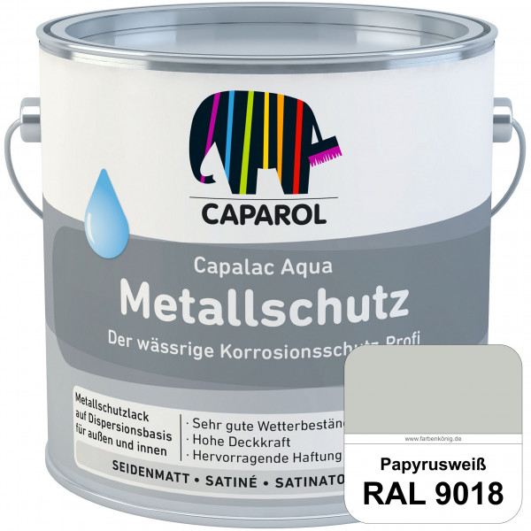 Capalac Aqua Metallschutz (RAL 9018 Papyrusweiß) wasserbasierter Korrosionsschutz für Stahl & verzin