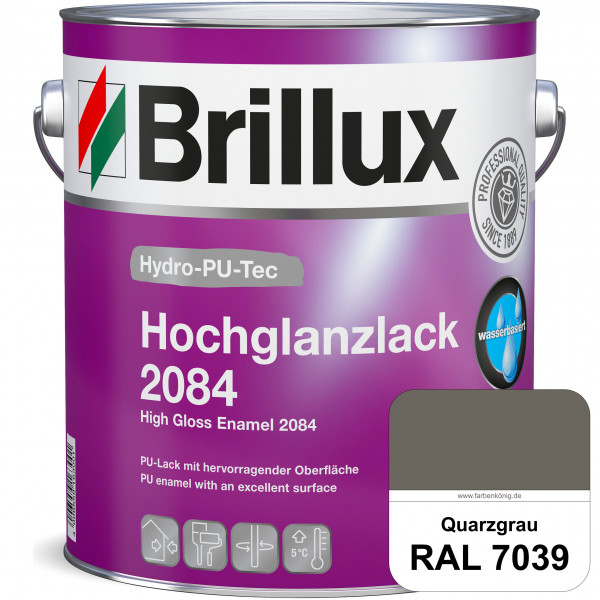 Hydro-PU-Tec Hochglanzlack 2084 (RAL 7039 Quarzgrau) wasserbasierter Hochglanzlack für Holz, Zink, A
