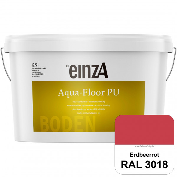 einzA Aqua-Floor PU (RAL 3018 Erdbeerrot) seidenglänzender Acryl-PU-Bodenbeschichtung