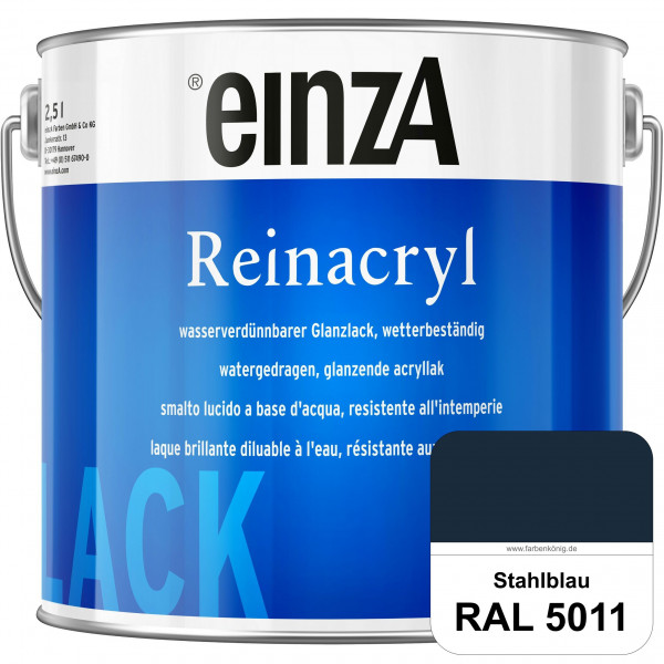 einzA Reinacryl (RAL 5011 Stahlblau) wetterbeständige glänzende Acryl-PU-Lackfarbe