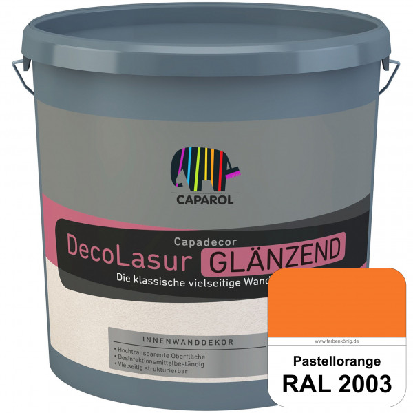 Capadecor DecoLasur Glänzend (RAL 2003 Pastellorange) Glänzende Lasurfarbe auf Dispersionsbasis (inn