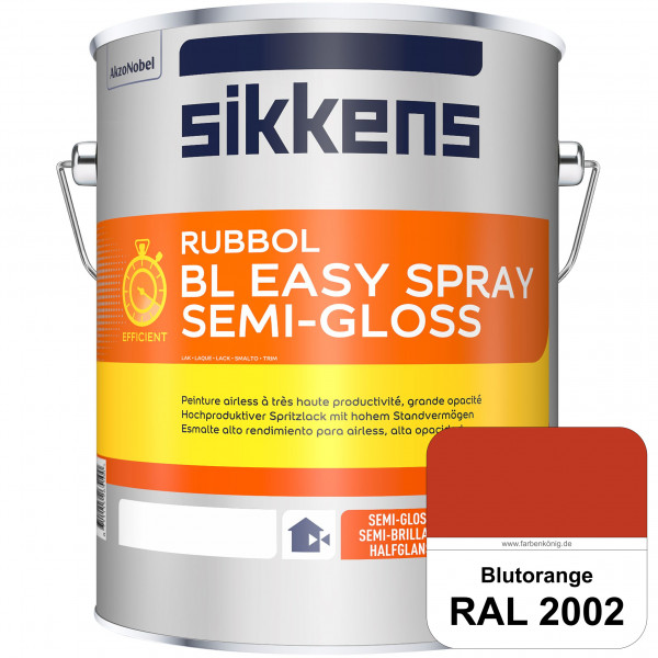 Rubbol BL Easy Spray (RAL 2002 Blutorange) Seidenglänzender Airlesslack (außen & innen)
