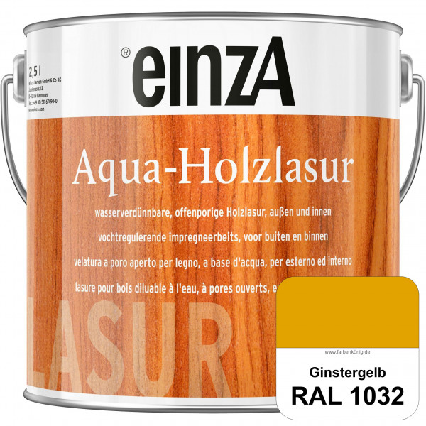 einzA Aqua-Holzlasur (RAL 1032 Ginstergelb) wasserverdünnbare offenporige Holzlasur für Holzbauteile