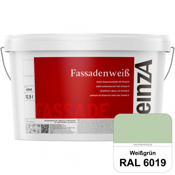einzA Fassadenweiß (RAL 6019 Weißgrün) Sil-Fassadenfarbe gegen Schmutz & Vergrünung