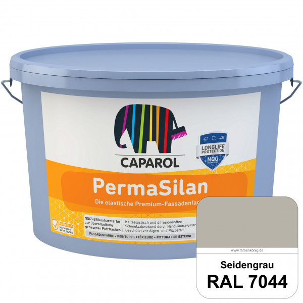 PermaSilan (RAL 7044 Seidengrau) Elastische, diffusionsoffene Fassadenfarbe mit integrierter Nano-Qu