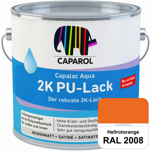 Capalac Aqua 2K PU-Lack (RAL 2008 Hellrotorange) chemisch und mechanisch widerstandsfähige Lackierun