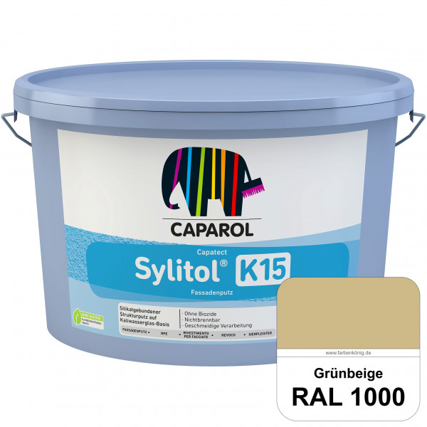 Capatect Sylitol Fassadenputz K15 (RAL 1000 Grünbeige) Silikatisch gebundener Strukturputz nach DIN