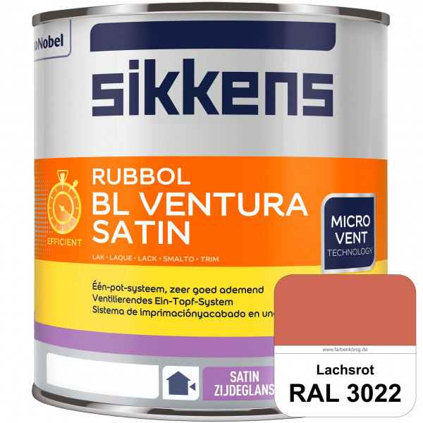 Rubbol BL Ventura Satin (RAL 3022 Lachsrot) Seidenglanzlack (wasserbasiert) Fenster außen