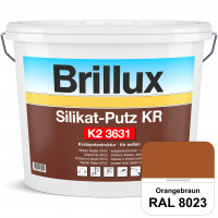 Silikat-Putz KR K2 3631 (RAL 8023 Orangebraun) Dekorativer Kratzputz auf Silikatbasis