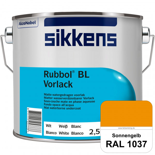Rubbol BL Vorlack (RAL 1037 Sonnengelb) Wasserbasierter, matter & umweltschonender Vorlack (innen)