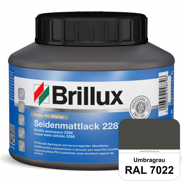 Hydro-PU-XSpray Seidenmattlack 2288 (RAL 7022 Umbragrau) hochwertiger Lack speziell für das XVLP-Spr