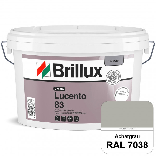 Creativ Lucento 83 (RAL 7038 Achatgrau) Strapazierfähige Deko-Effektfarbe mit metallischer Oberfläch