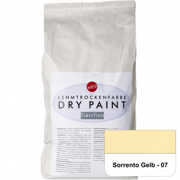DRY-PAINT Lehmtrockenfarbe - Sorrento Gelb - 07