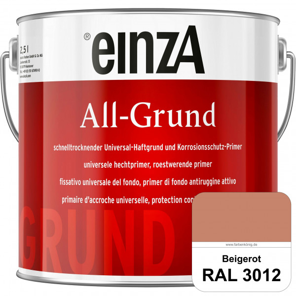 einzA All-Grund (RAL 3012 Beigerot) Schnelltrocknender Haftgrund & Korrosionsschutz-Primer
