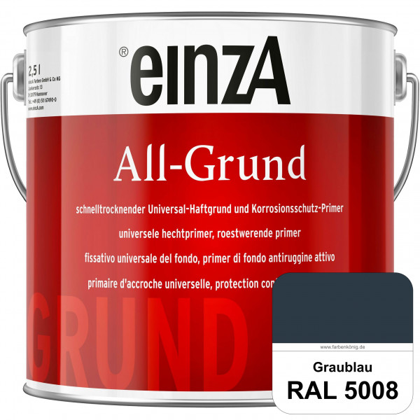 einzA All-Grund (RAL 5008 Graublau) Schnelltrocknender Haftgrund & Korrosionsschutz-Primer