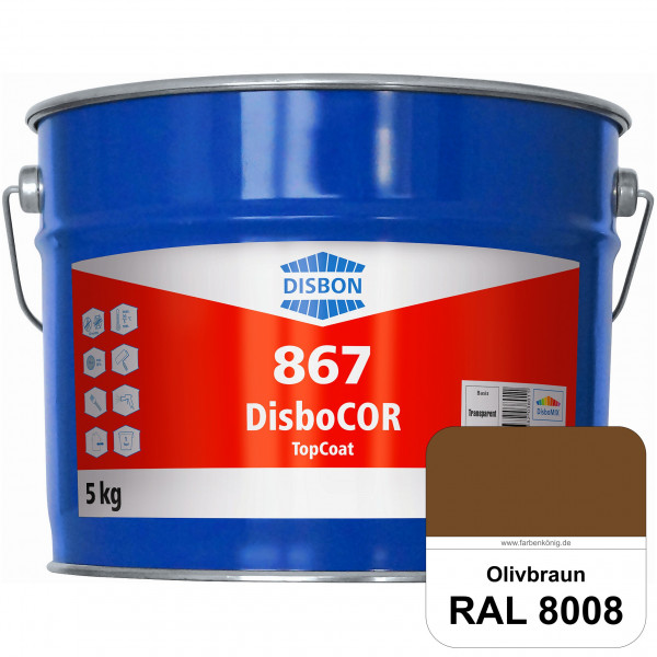 DisboCOR 867 TopCoat (RAL 8008 Olivbraun) Anwendungsfreundliche Korrosionsschutz-Deckbeschichtung mi