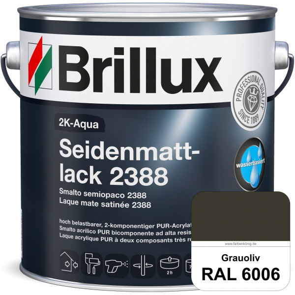 2K-Aqua Seidenmattlack 2388 (RAL 6006 Grauoliv) mechanisch und chemisch hoch belastbar für außen & i