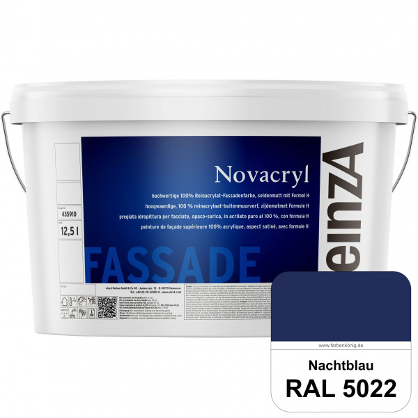 einzA Novacryl (RAL 5022 Nachtblau) Reinacrylat-Fassadenfarbe, seidenmatt