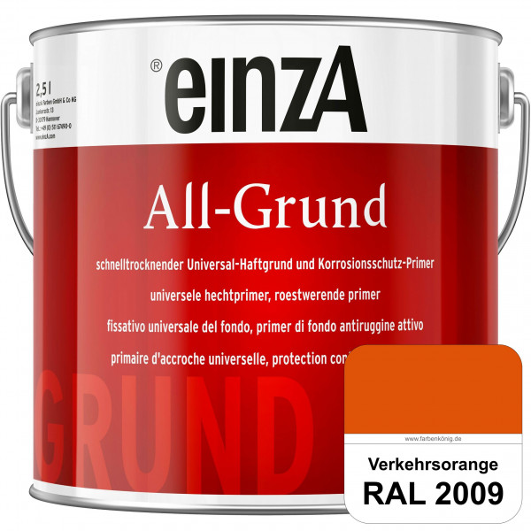 einzA All-Grund (RAL 2009 Verkehrsorange) Schnelltrocknender Haftgrund & Korrosionsschutz-Primer